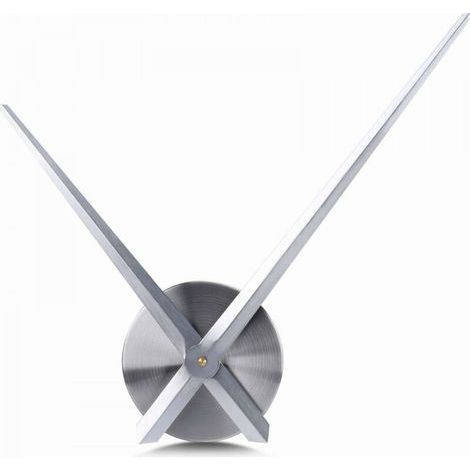 Grande horloge murale - Aiguilles 3D - Horloge à mécanisme à quartz - Loisirs créatifs - Décoration d'intérieur(Argent) (1/5)