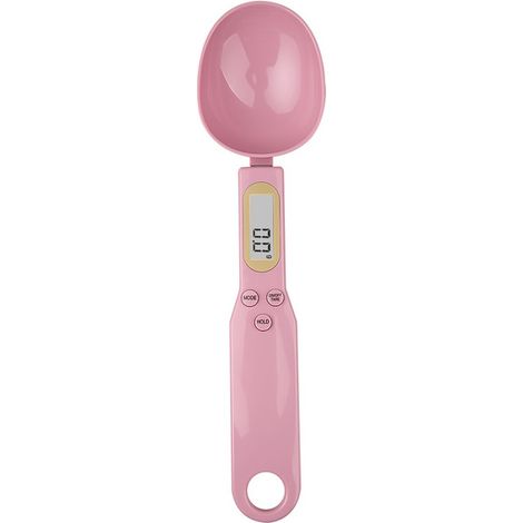 Mini cuchara digital de 500 g / 0,1 g con báscula de cocina, pantalla LCD, herramienta de medición eléctrica, 1 unidad (rosa) (1/5)