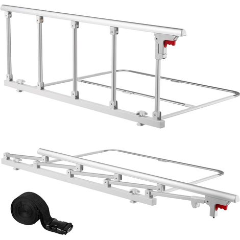 Barrière de lit pliable pour personnes âgées, 122 cm, rail de sécurité de lit d'hôpital, avec sangle de fixation, hauteur réglable, en métal haute résistance, poignée de protection pour patients (1/5)