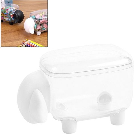 Mini-Aufbewahrungsbox aus Kunststoff für Wattestäbchen, niedliches Schafmuster, staubdicht, für Kosmetik-Wattestäbchen, Schreibtisch-Organizer. (1/5)