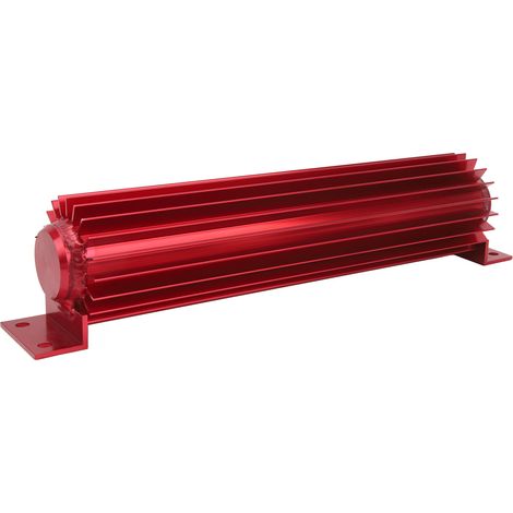 12-Zoll-Zweikanal-Getriebeölkühler aus eloxiertem Aluminium mit Kühlrippen, universeller Zweipass-Kühler für Pkw und Lkw, rot (1/5)
