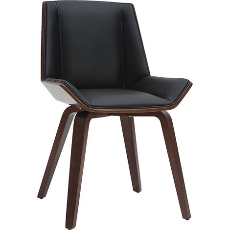 Sedia di design nera e legno scuro MELKIOR