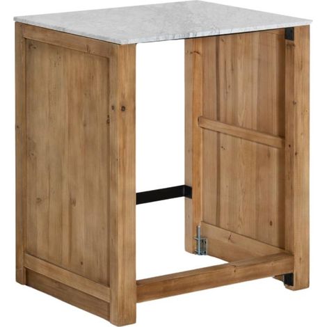 Made In Meubles – Meuble bas de cuisine pour lave-vaisselle – Bois recyclé et métal gris – Dimensions 86x74x60 cm – Unique et moderne (1/5)