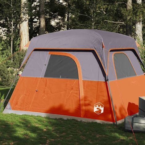 vidaXL Tente de camping de cabine 4 personnes orange imperméable (1/5)