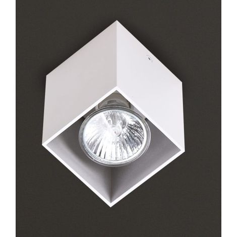 Spot plafond blanc carré PET-SQUARE GU10 50W Maxlight