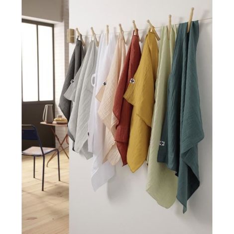Essuie-mains - Gaze de coton - 50 x 70 cm - Pour salle de bain et bébé - Lot de 2 (1/3)