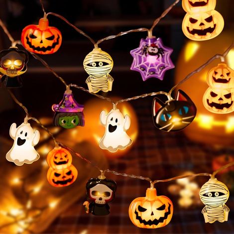 Lumineuse Halloween, 3 M 20 LEDs Guirlande Lumineuse Halloween Fantôme, Halloweens Lights, Convient pour Halloweens, Le Carnaval, La Décoration Intérieure Et Extérieure/C (1/5)