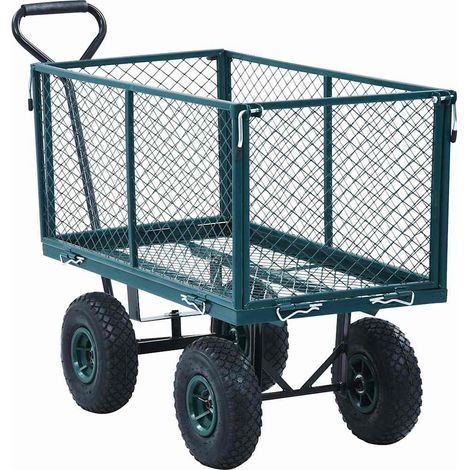 vidaXL Carrito de mano de jardín verde 350 kg (1/2)