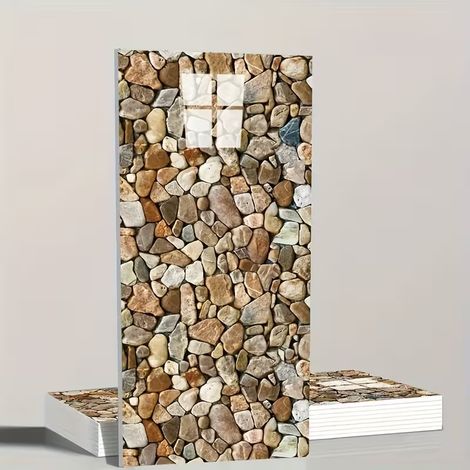 Set di 10 adesivi murali effetto marmo e piastrelle in ceramica, carta da parati autoadesiva, impermeabile e resistente all'umidità, 30 cm x 60 cm.