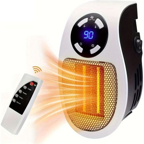 Radiateur soufflant portable à brancher avec thermostat et minuterie 500 w (1/4)