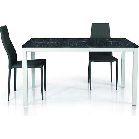 Tavolo in legno nobilitato finitura marmo allungabile 90x90 cm - 180x90 cm (1/4)