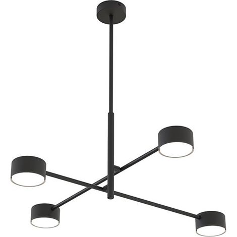 Plafoniera Moderna Mene Acciaio Nero 4 Luci Gx53 (1/5)