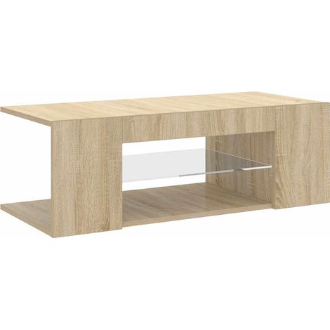 Mueble de TV con luces LED roble Sonoma 90x39x30 cm vidaXL