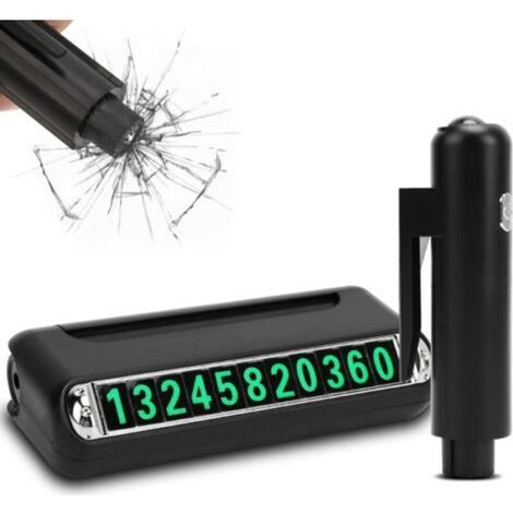 [NEVER USED] Broken Crystals and Multifunctional Emergency Mart for Automóvil, Tungsten Acero Cabeza, With Linterna LED and Placa de Matrícula para Automóviles Universales