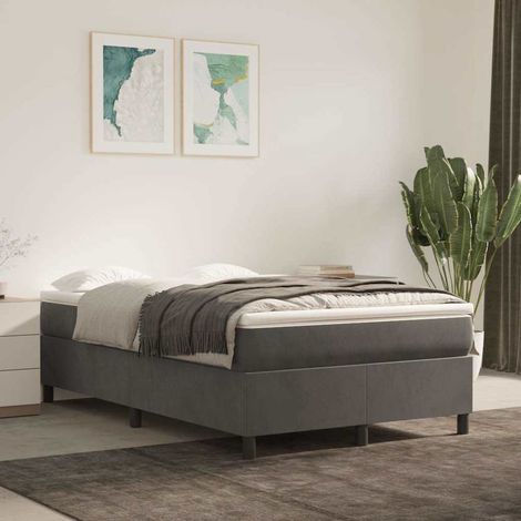 Estructura de cama con somier terciopelo gris oscuro 120x200cm (1/5)