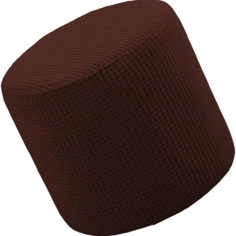 1 Housse De Pouf Rond, Tissu Extensible Polyester, Protection Imperméable Antidérapante, Pour Salon Chambre (1/5)