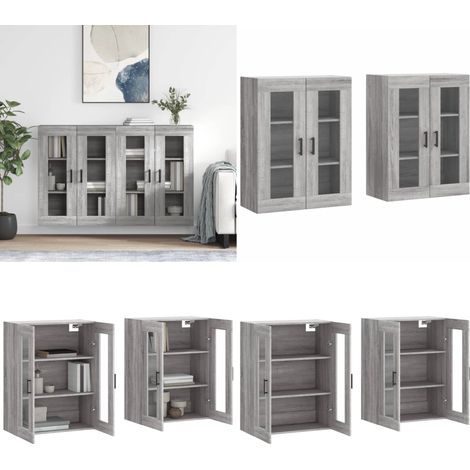 Armoires murales 2 pcs sonoma gris bois d'ingénierie - Armoire Murale - Meuble De Rangement - Buffet - Étagère Murale - Décoration Intérieure - Home & Living (1/5)