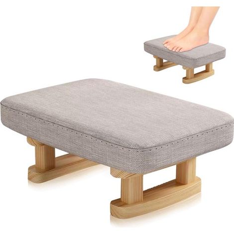Fußhocker, osmanischer Fußhocker mit stabilen Holzbeinen, osmanische Fußstütze, Pouf Fußhocker mit abnehmbarem, gepolstertem Sitz, Fußhocker für (1/4)