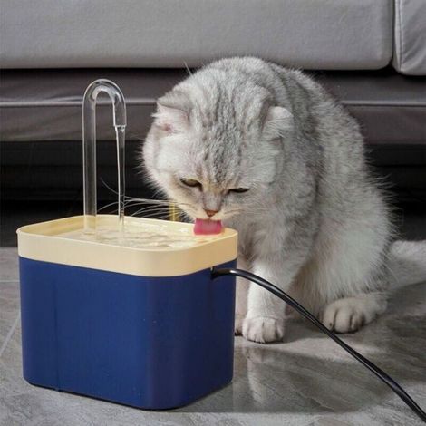 Fontaine À Eau Pour Chat - 1,5 L - Pompe Silencieuse 25 dB - Réglage De Débit 3 Niveaux - Filtre Intégré - Pour Chats Et Chiens (1/4)