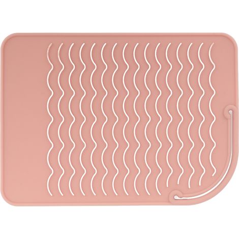 Tapis de Protection Chaudière Silicone Antidérapant Carré, Set de 2, Coussin Isolant pour Plan de Cuisine Rose (1/5)
