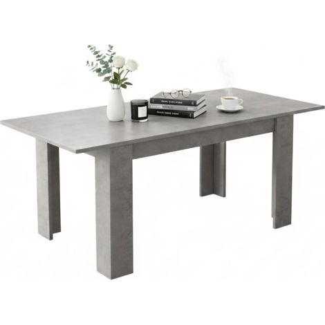 Tavolo Allungabile Marene, Allungabile, Meccanismo Estensione Allunga Centrale, Lunghezza Massima 200 cm, 200x90x75h cm Grigio Cemento