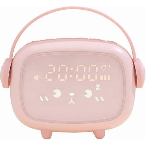 Kinderwekker, schattige wekker voor kinderen, dag- en nachtwekker met nachtlampje en muziek, spraakbediening en instelbare snooze-functie, wekker voor meisjes. (1/5)