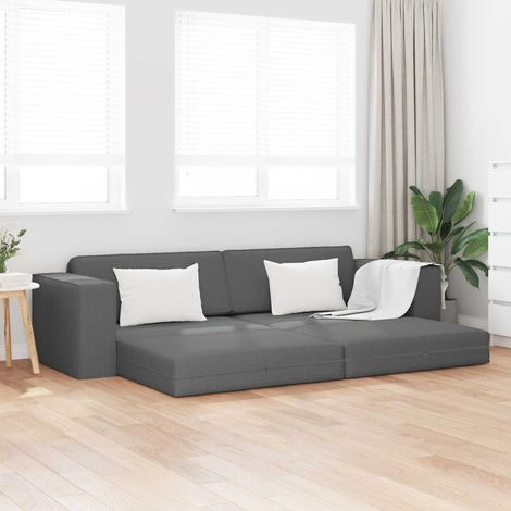vidaXL Sofá cama Gris oscuro 245 x 78 x 77 cm tela (1/5)