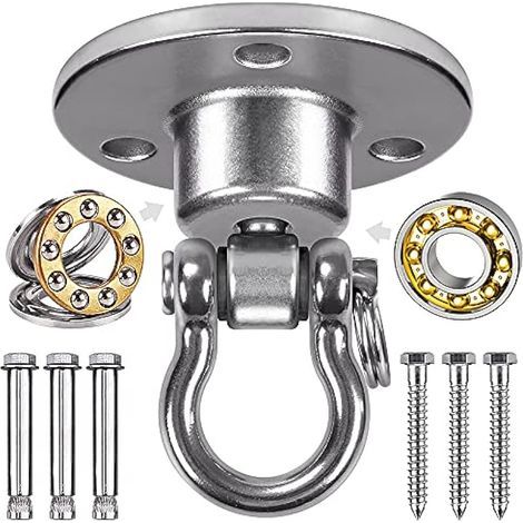 BeneLabel Crochet de BalançOire, Attache Kit Suspension Crochet Plafond pour Hamac Pivotant 360, Support Montage Poutre Murale pour Sac Frappe/Corde Yoga/Cerceau Aérien/Kit Suspension Bois/Béton (1/4)