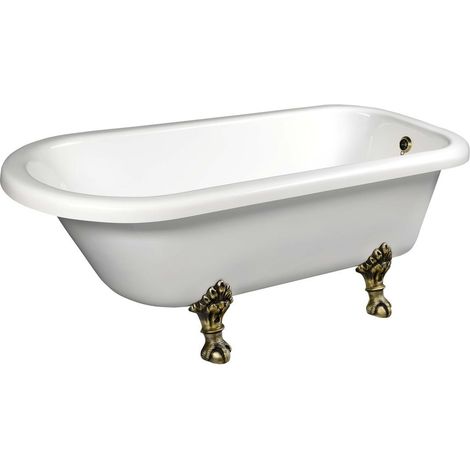 FOXTROT Bain libre 170x75x47cm, Jambes de bronze, Blanc