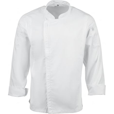 Veste de cuisine mixte légère à fermeture éclair Hartford Chef Works Urban blanche M