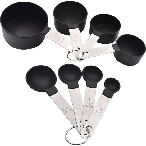 Tasse à mesurer en Plastique avec cuillère à mesurer - Ensemble de 8 pièces - Tasse et cuillère (1/5)