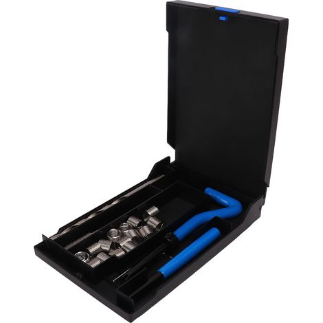 Kit de réparation de filetage à inserts hélicoïdaux acier rapide outil universel pour véhicule restauration de filets endommagés M10x1.25 (1/5)