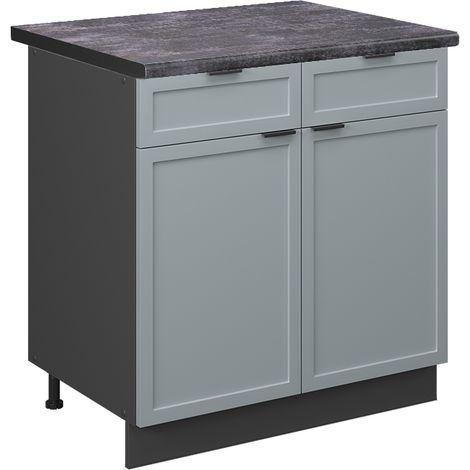 Meuble cuisine Fame-Line, Bleu clair-gris, 80 cm , PT Anthracite, Vicco (1/5)