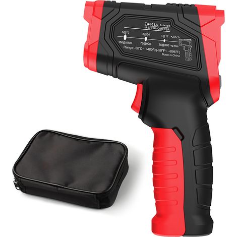 Infrarot-Thermometer, digitales Handthermometer, Pyrometer 12:1, Farb-LCD-Bildschirm mit Hintergrundbeleuchtung, Celsius, Fahrenheit, -50 bis 880 °C (-58 bis 1616 °F) (1/3)
