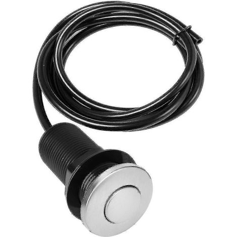 Bouton-poussoir pneumatique 2024 avec tuyau d'air, en acier inoxydable, pour broyeur d'évier et déchets alimentaires. (1/4)