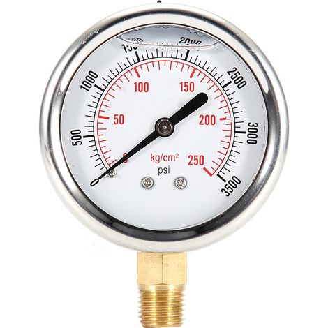 Jauge de Pression de Carburant en Acier Inoxydable 0-3500 PSI à Liquide (1/5)