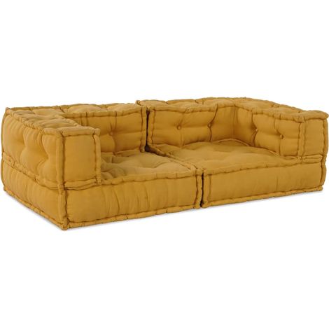 Maison Exclusive - Divano Modulare a 2 Posti Giallo 140x70x36 in Tessuto