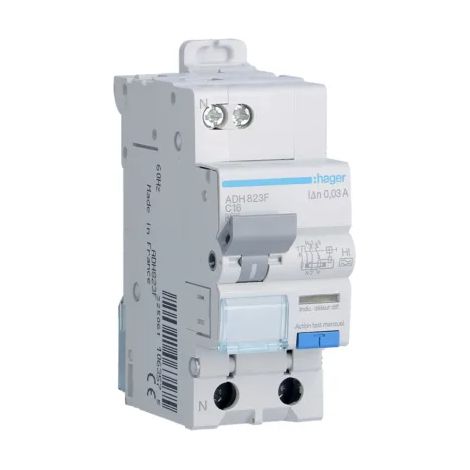 Hager ADH832F Interruttore differenziale 1P+N 4,5 kA C-32A 30 mA, tipo ad alta immunità