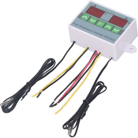 Thermostat numérique étanche à double régulation de température avec stockage de données pour réfrigérateur-congélateur à reptiles (24 V CC) (1/5)