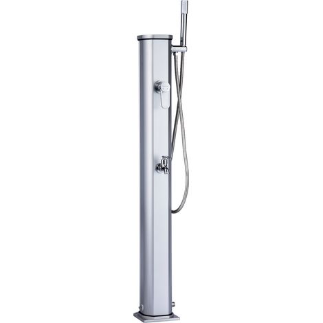 Jolly Go Formidra 20L 24x26x120cm Aluminium Solar Outdoor Dusche - Herausnehmbare Handbrause, Mischbatterie und Fußspülung 24x26x120cm (1/8)
