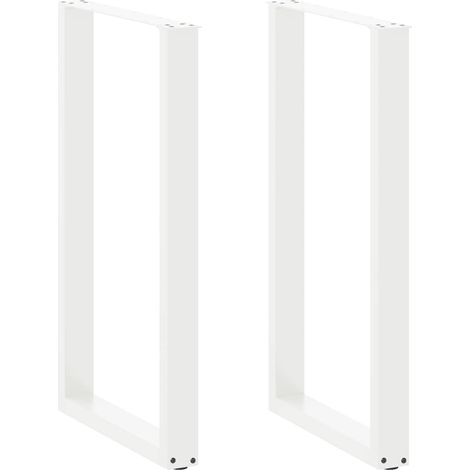 Bartischbeine U-Form 2 Stk. Weiß 60x(100-101) cm Stahl