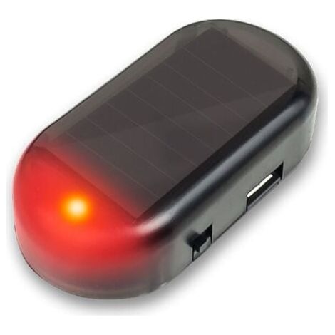 Alarme de Voiture Lumière LED Avertissement de sécurité Solaire Système factice Anti-vol Flash Lampe Clignotante Rouge (1/4)