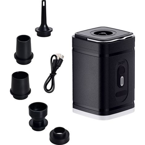 Pompa aria Pompa di aria elettrica - Pompa di aria ricaricabili Mini portatile aria - pompa Gonfiare e sgonfiare - Nero - Plastica (1/5)
