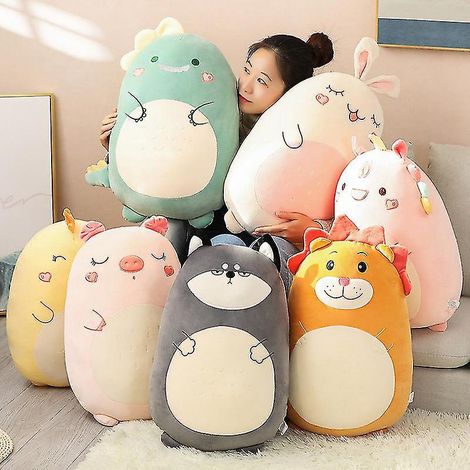 Kawaii-Tierplüschkissen – Dinosaurier/Löwe – Großes, weiches Kissen – Valentinstagsgeschenk für Mädchen – Dinosaurier