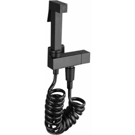 Doccetta nera con funzione bidet, bidet multifunzionale in rame, supporto a parete per valvola del tubo WC in bagno, pulizia del bagno, bidet a clip per casa/hotel