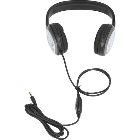 Casque enfant filaire noir réduction de bruit multifonction limitateur de volume écouteurs dessin animé (1/5)