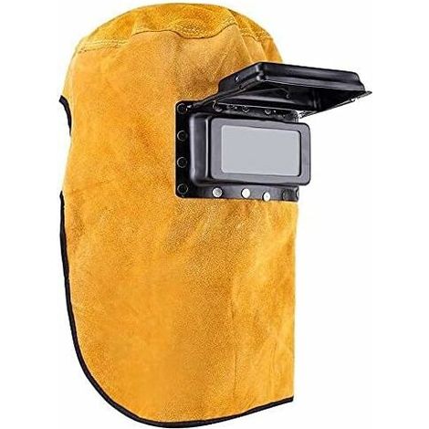 BRAVIX Masque de Soudage Confortable en Cuir, Masque de Travail de Capuchon de Casque de Soudage Durable Résistant à la Chaleur Respirant de Soudage Casque de pProtection Masque (1/5)