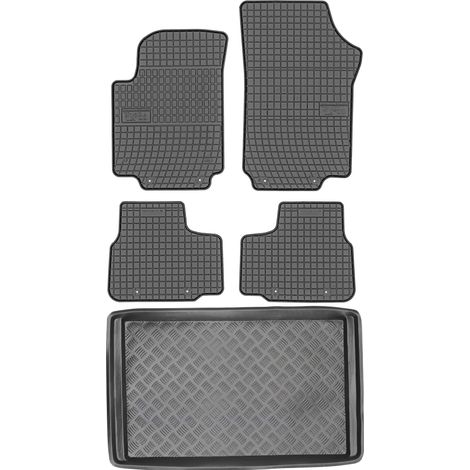 Volkswagen Up Hatchback de 2011 (JUEGO) - Alfombrillas de goma para coche + alfombrilla para maletero