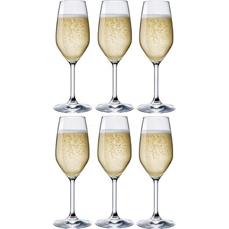 Set 6 calici da vino champagne flute 24cl (1/2)