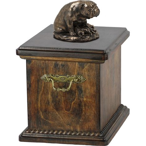 Bulldog I - une urne funéraire pour chien, ornée d'une statuette, une urne élégante de style classique signée Art-Dog (1/5)